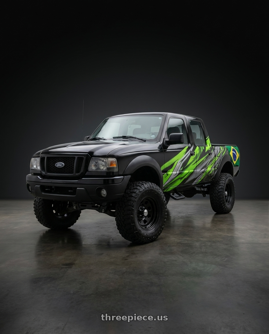 2005 Ford Ranger XLT - with Allied - Pacer 297B Black Soft 8 6X5.50 17x8 -12 Gloss Black wheels