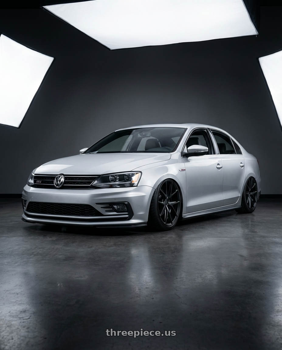 2016 Volkswagen Jetta GLI MK6 with Niche 1PC M117 MISANO 5X112 18X9.5 +35 MATTE BLACK wheels