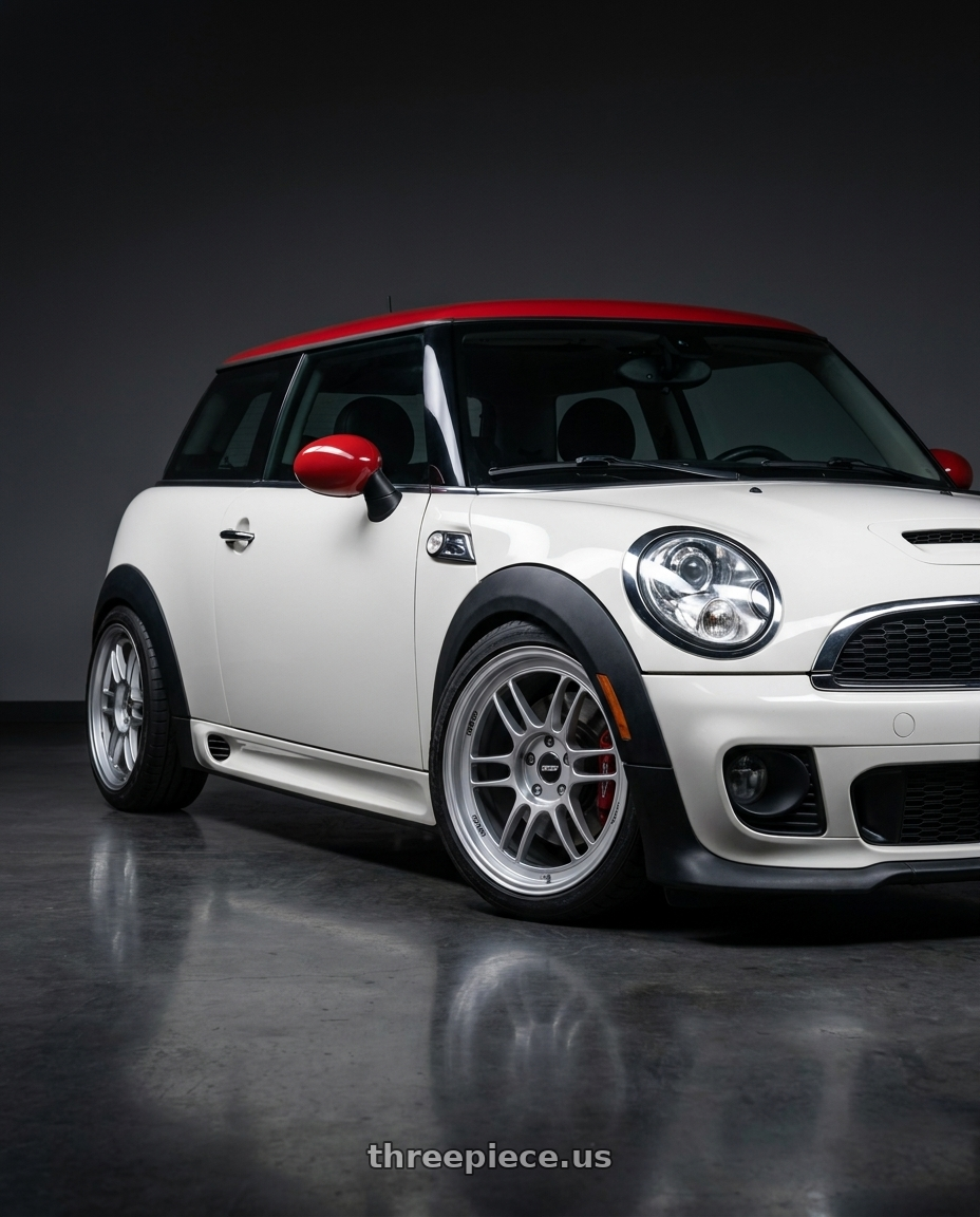2013 Mini Cooper JCW with Enkei RPF1 4x100 17x7+35 Silver wheels
