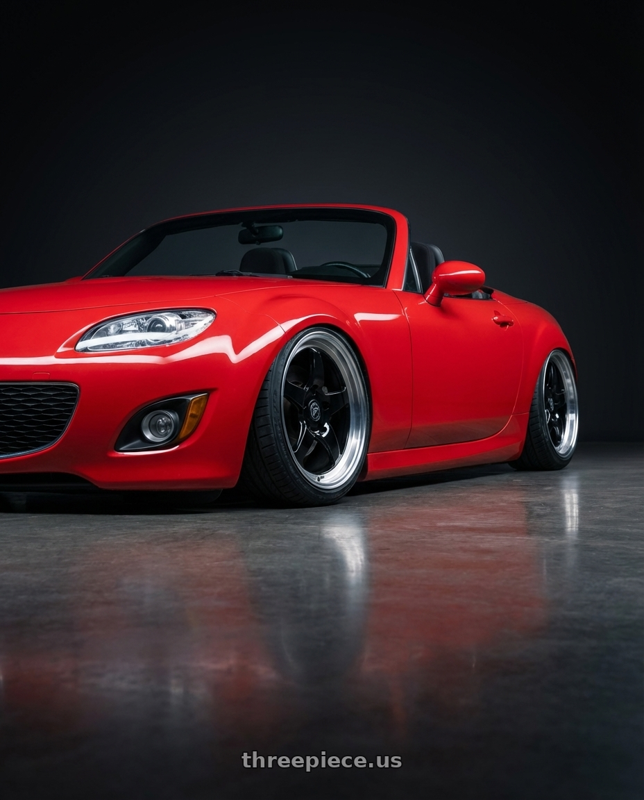 2012 Mazda MX-5 Miata NC with Forgestar D5 Drag 5x114.3 17x10 +50 Gloss Black Machined wheels