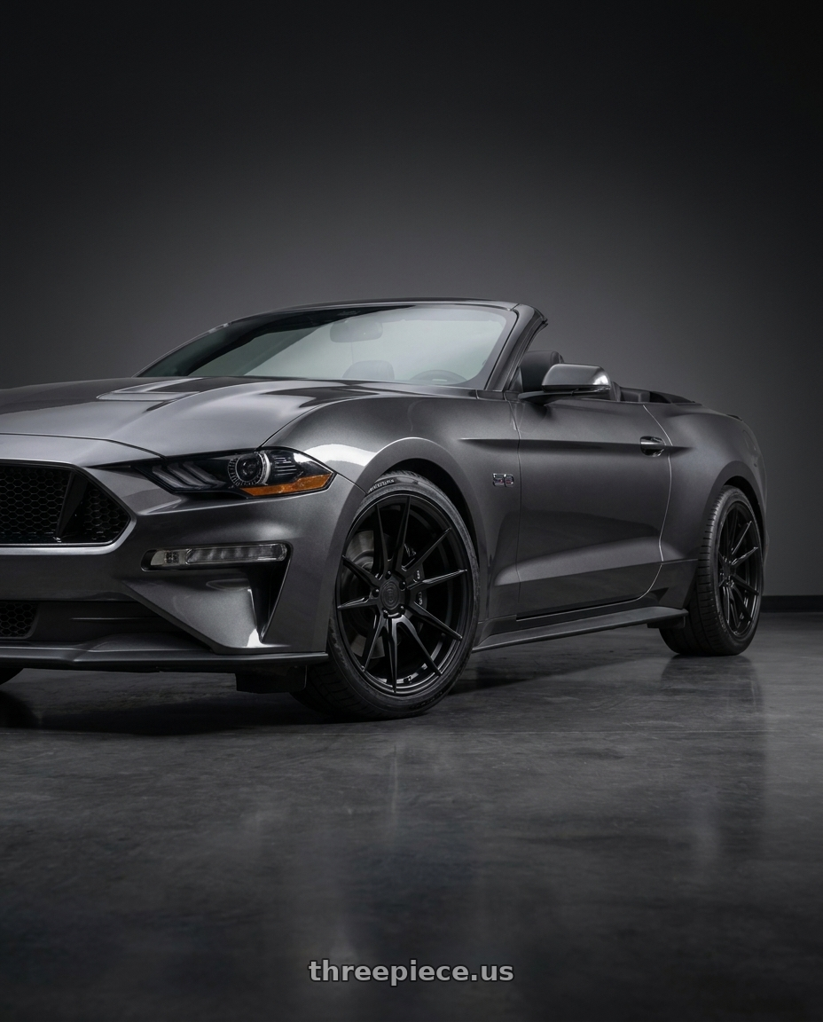 2019 Ford Mustang GT premium Convertible magnetic grey  with Rohana RFX2 5x114.3 20x10+40 Matte Black wheels