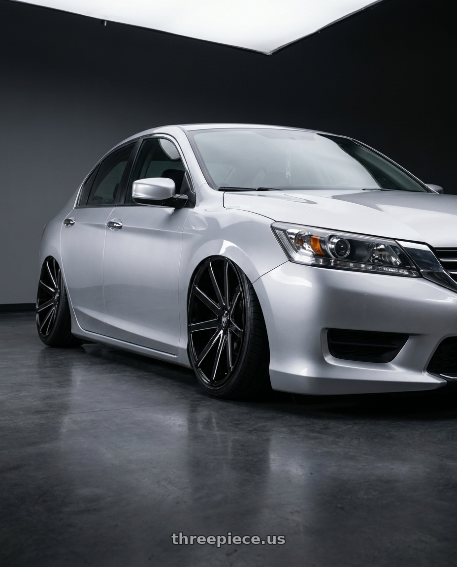 2014 Honda accord lx with DUB 1PC S109 PUSH 5X114.3/5X120 24X9.5 +33 GLOSS BLACK MILLED wheels