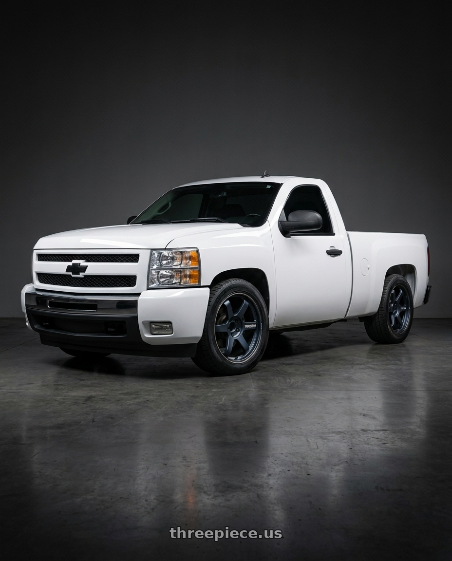 2011 Chevy Silverado with Volk Racing TE37 ULTRA LARGE PCD 6x139.7 20x9.5 +0 MATTE BLUE GUNMETAL wheels