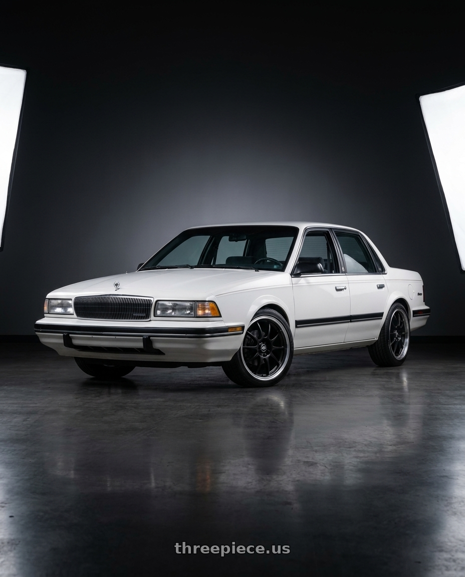 1990 buick century limited white with Enkei J10 5x100/114.3 17x7+38 Black w/ Machined Lip Matte wheels