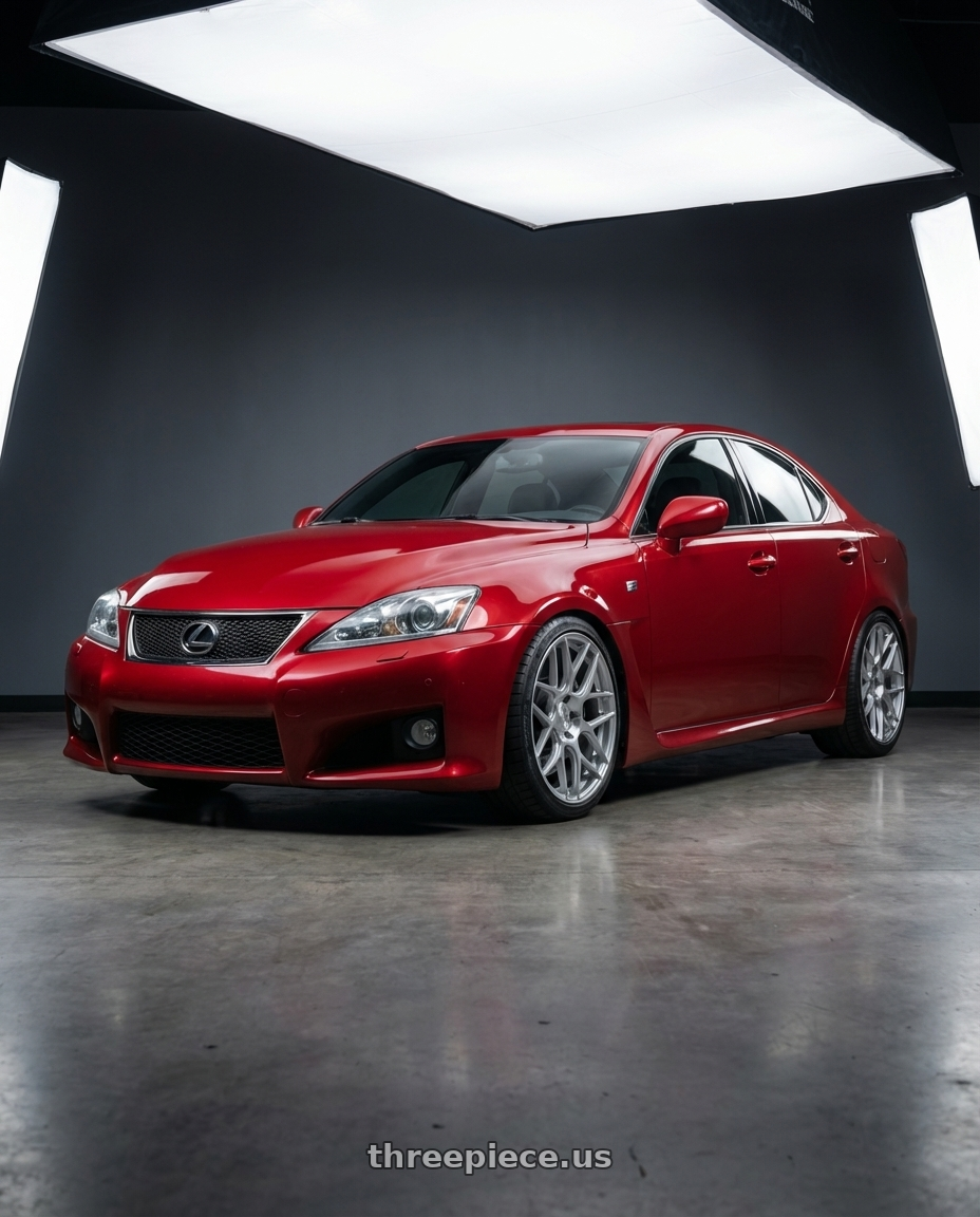 2012 Lexus IS-F with Aodhan AFF2 5x114.3 19x8.5+35 Gloss Silver Machined Face wheels