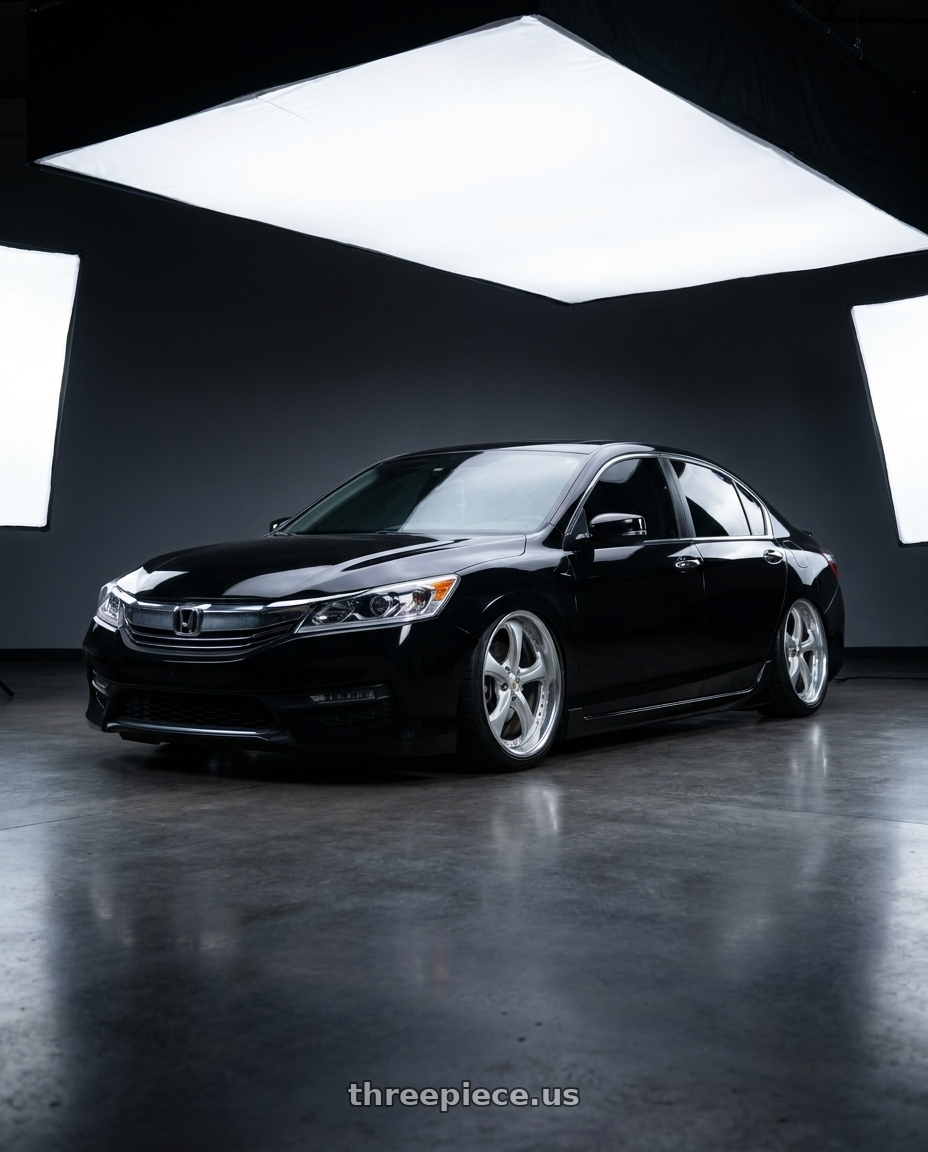 2016 Honda Accord Sport with Work Wheels VS-KF 5x114.3 19x8.5+40 Light Grey Silver O Disk STEP RIM wheels