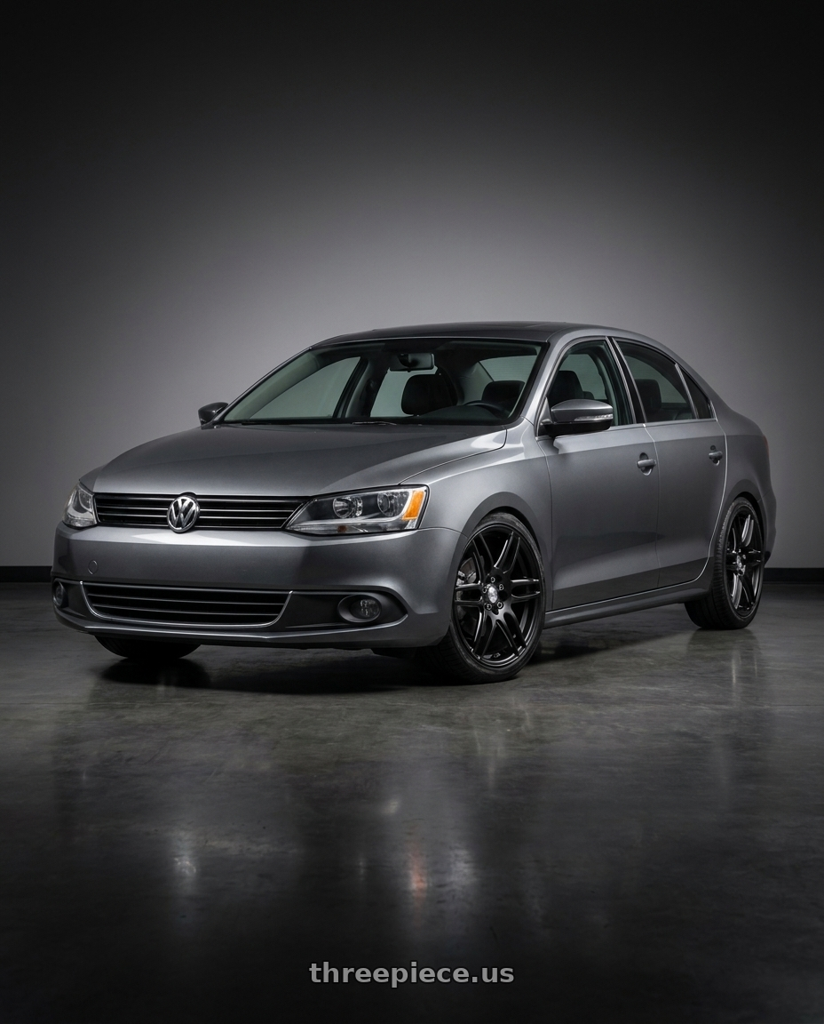 2013 Jetta Tsi Mk6 with Niche 1PC M106 NR6 4X100/4X114.3 18X8 +40 MATTE BLACK MILLED wheels
