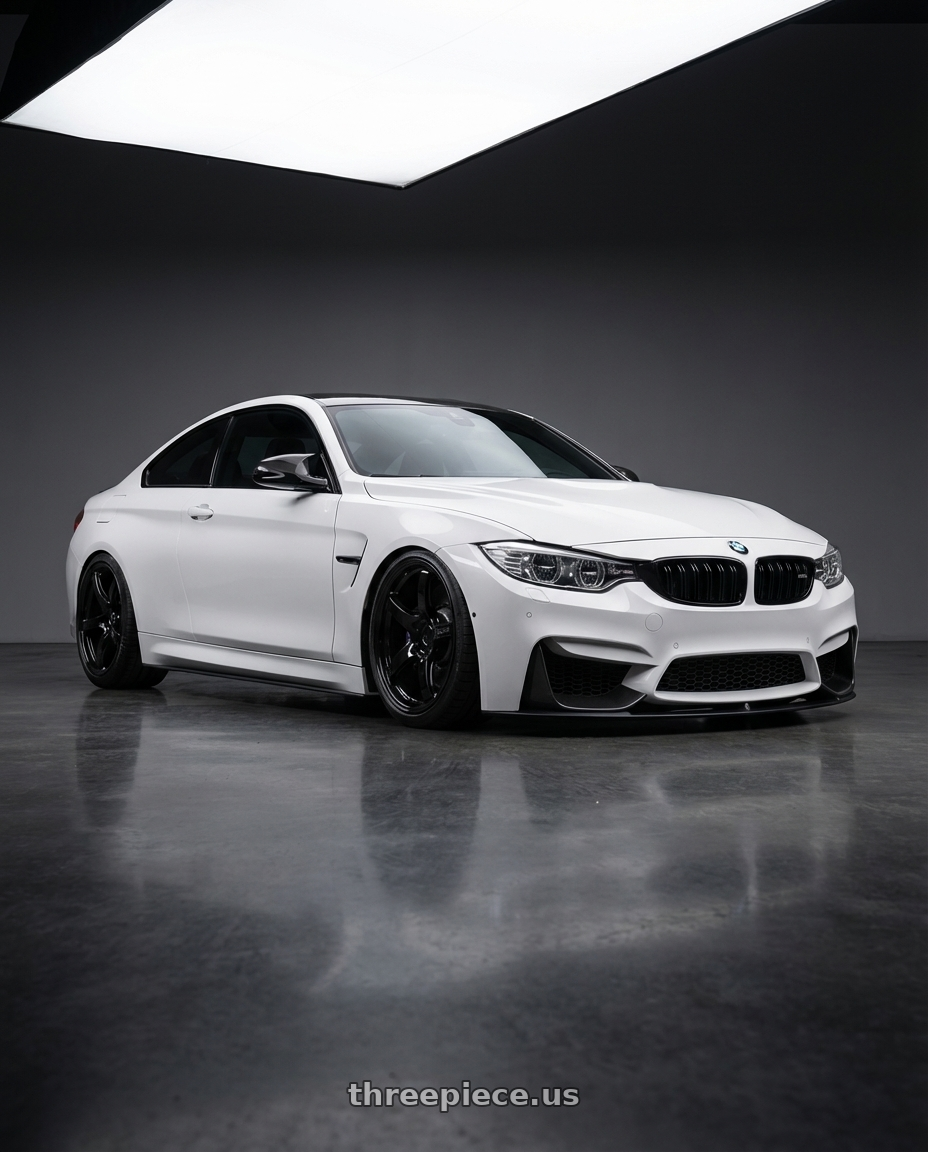 2018 BMW M4 F82 with Gram Lights 57CR 5x120 19x10.5+22 Glossy Black wheels
