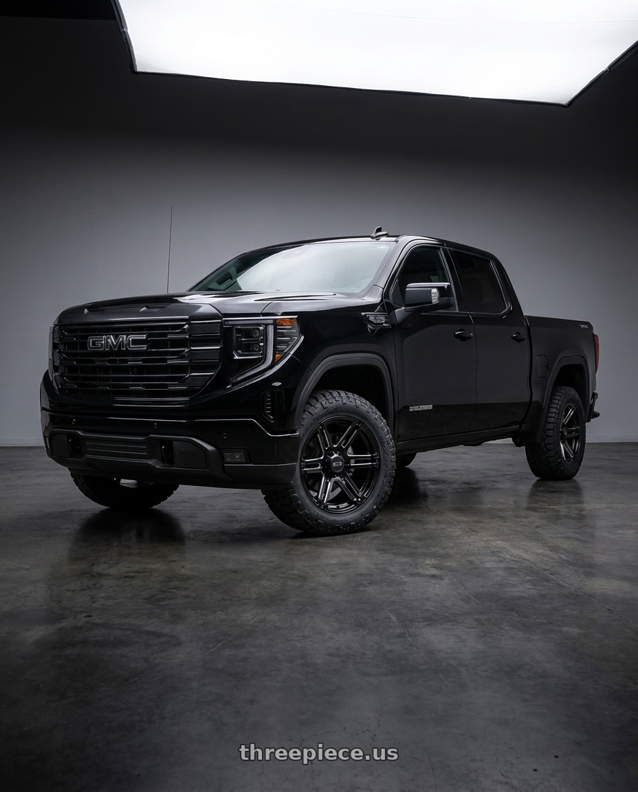 2024 GMC sierra with RTX Slate 6x139.7 20x9 +20 Satin Black wheels