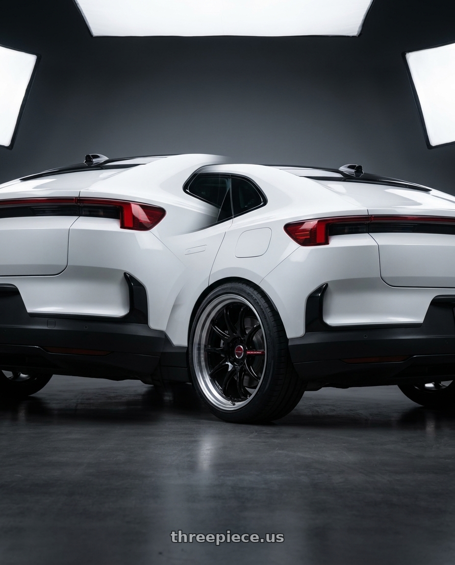 2026 Polestar 4 with Emotion ZR10 2P wheels rear three quarter view square tires