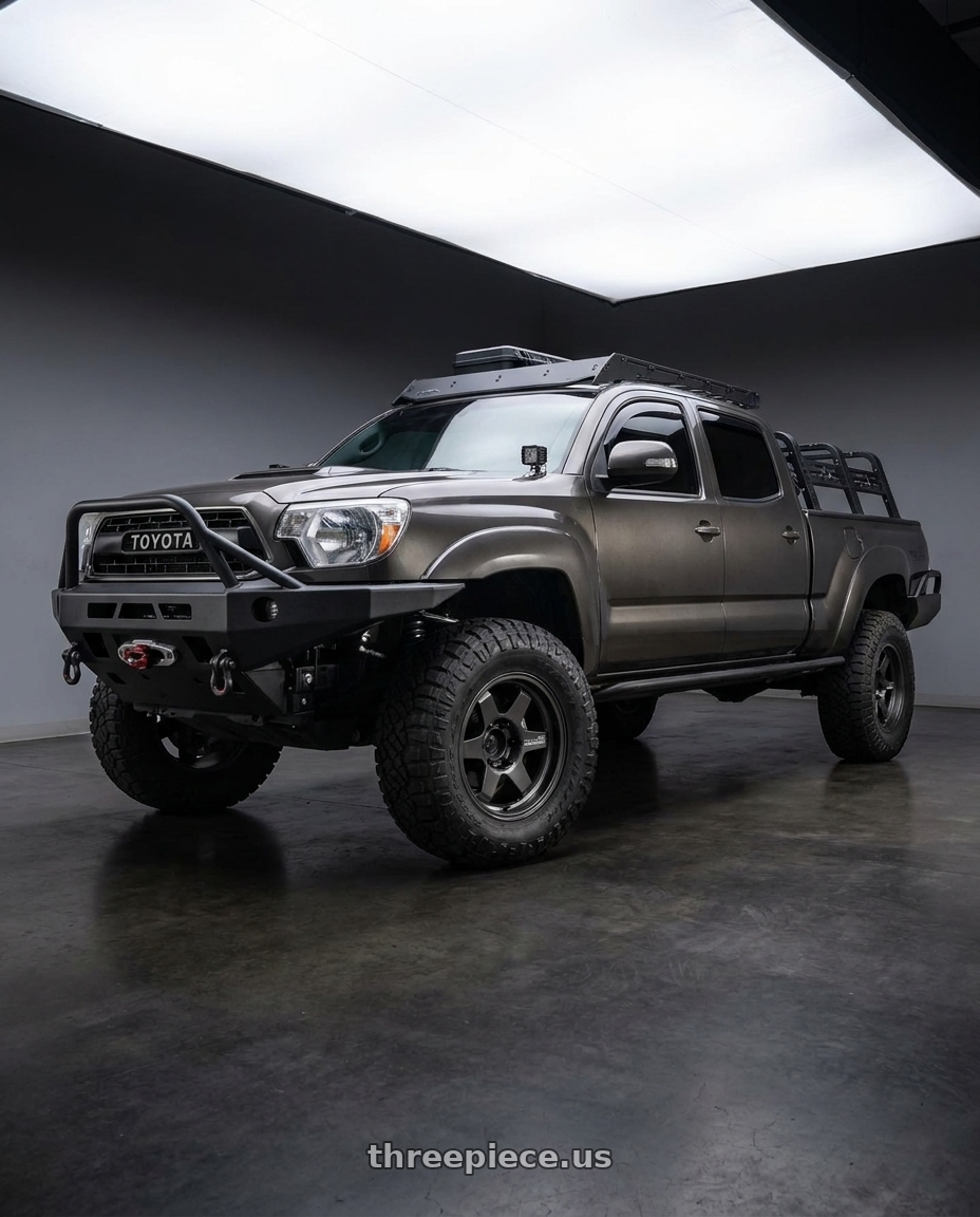 2015 Toyota Tacoma with Advan Racing GT HEAVY DUTY 6x139.7 17x8.5 +x10 RACING TITANIUM BLACK wheels