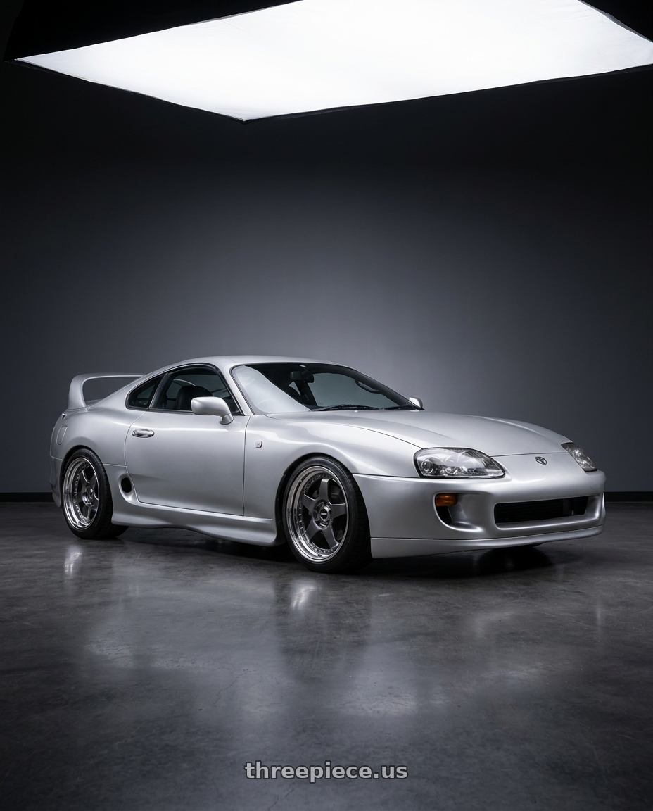 1994 Toyota Supra TT Silver with SSR Professor SP6 5x114.3 19X8.5+43 NR Disk Prism Dark Gunmetal wheels
