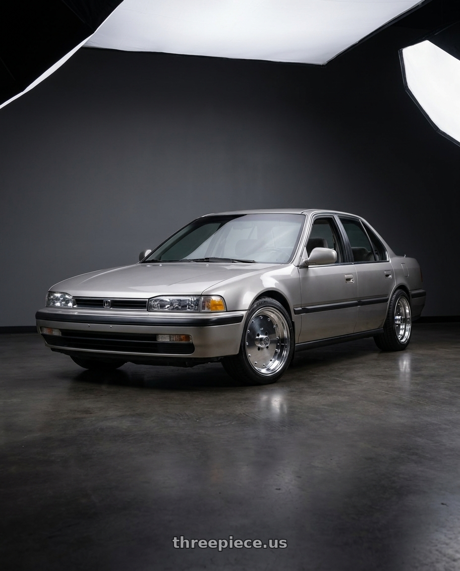 1991 Honda Accord LX Sedan with Speed Star Mk-I 4x114.3 14X5+42  Polished wheels