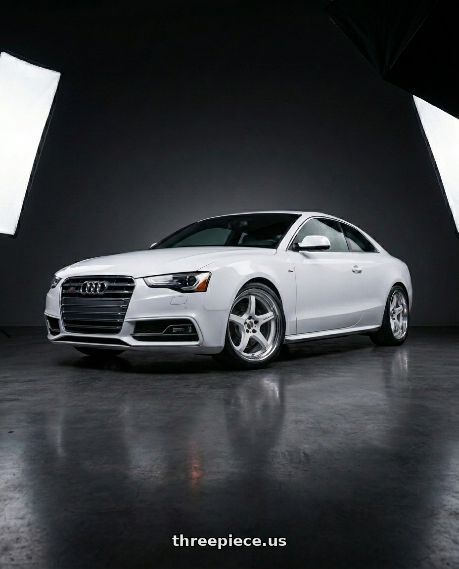 2014 Audi s5 with Work T5R 2P 5x112 19x9.0 +22 WHITE wheels