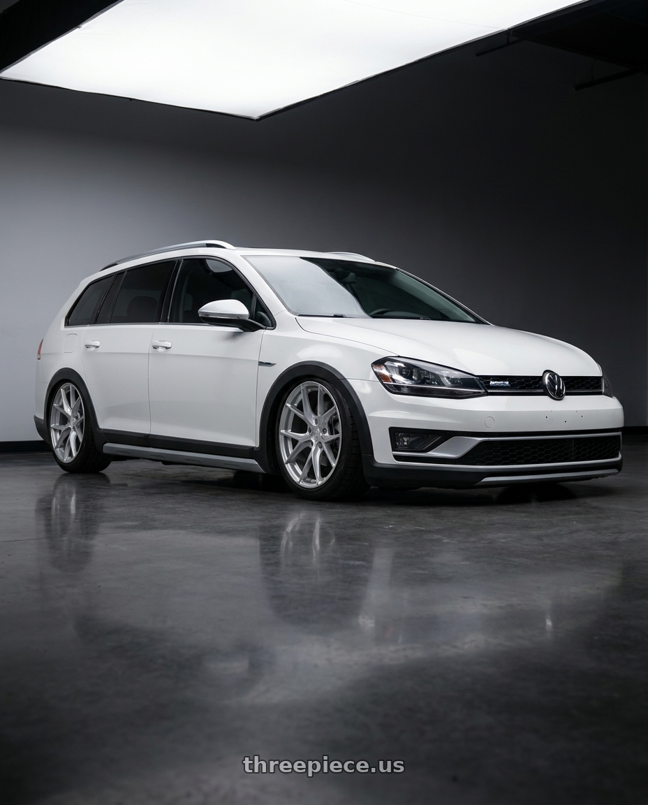 2017 Golf Alltrack  with Aodhan AFF7 5x112 19x8.5+35 Gloss Silver Machined Face wheels