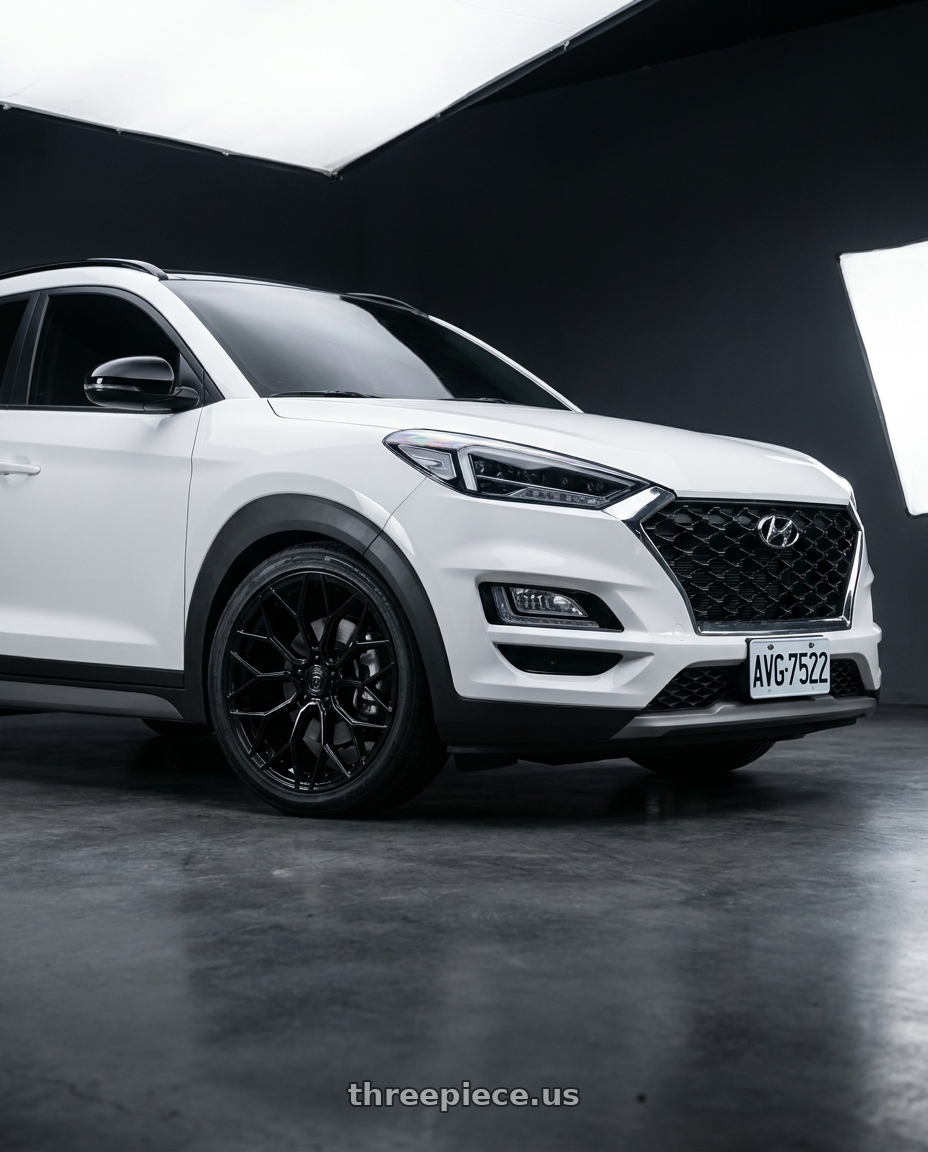 2020 hyundai tucson with DOLCE PERFORMANCE PISTA 5x112 20x8.5 +35 Gloss Black wheels
