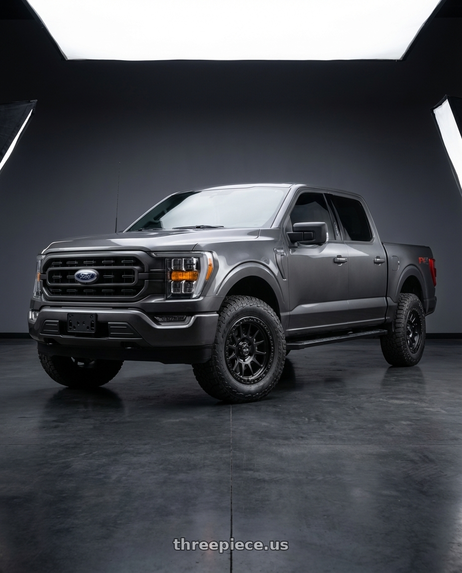 2021 ford f150 with MVX OFFROAD VX12 6X135 17x9 +0 Matte Black wheels