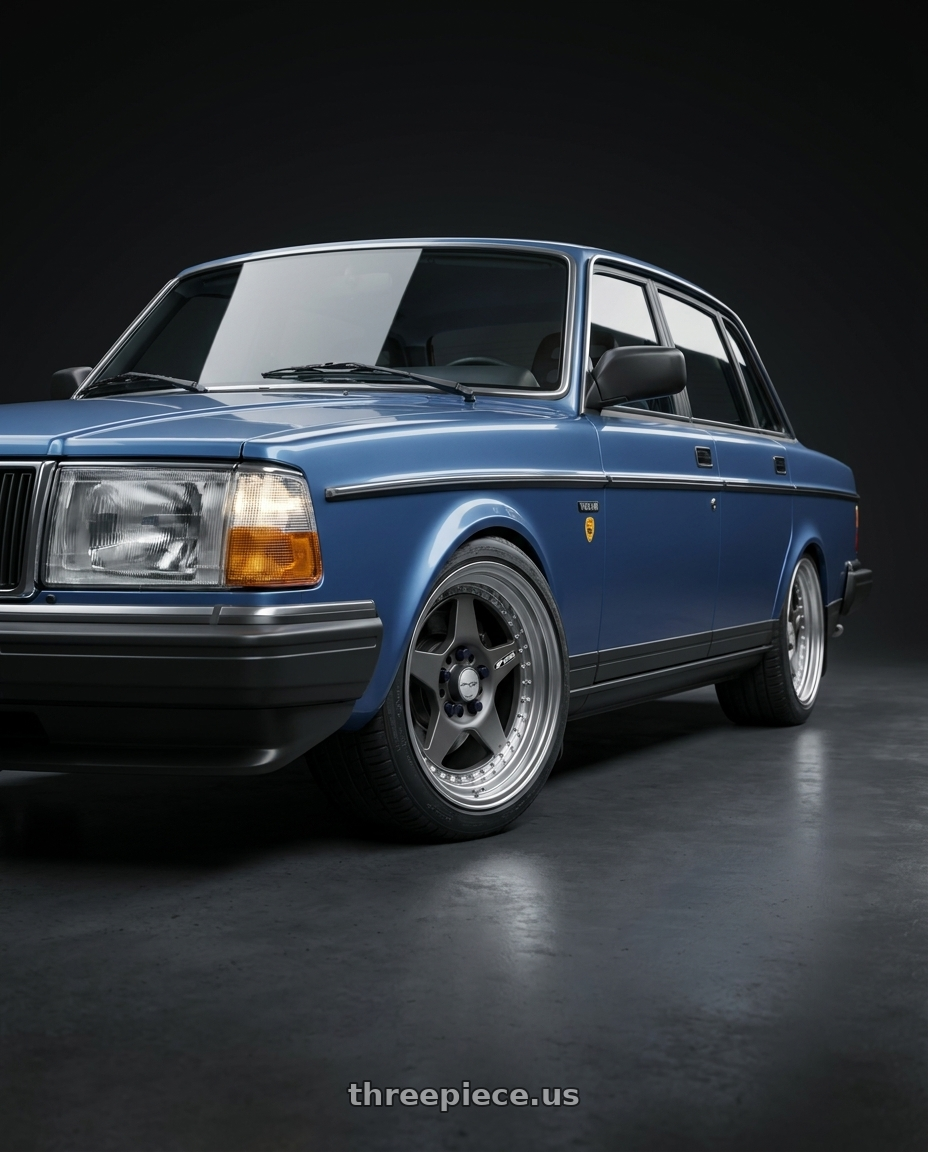 1988 volvo 240 with Work Meister Cr01 5x108 16x7.5+16 A Disk Matte Gunmetal wheels