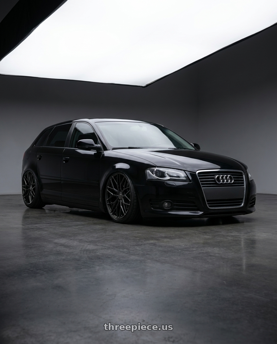 2012 Audi A3 8P with Avant Garde Wheels M520R 5X112 19x8.5 +35 Gloss Black wheels