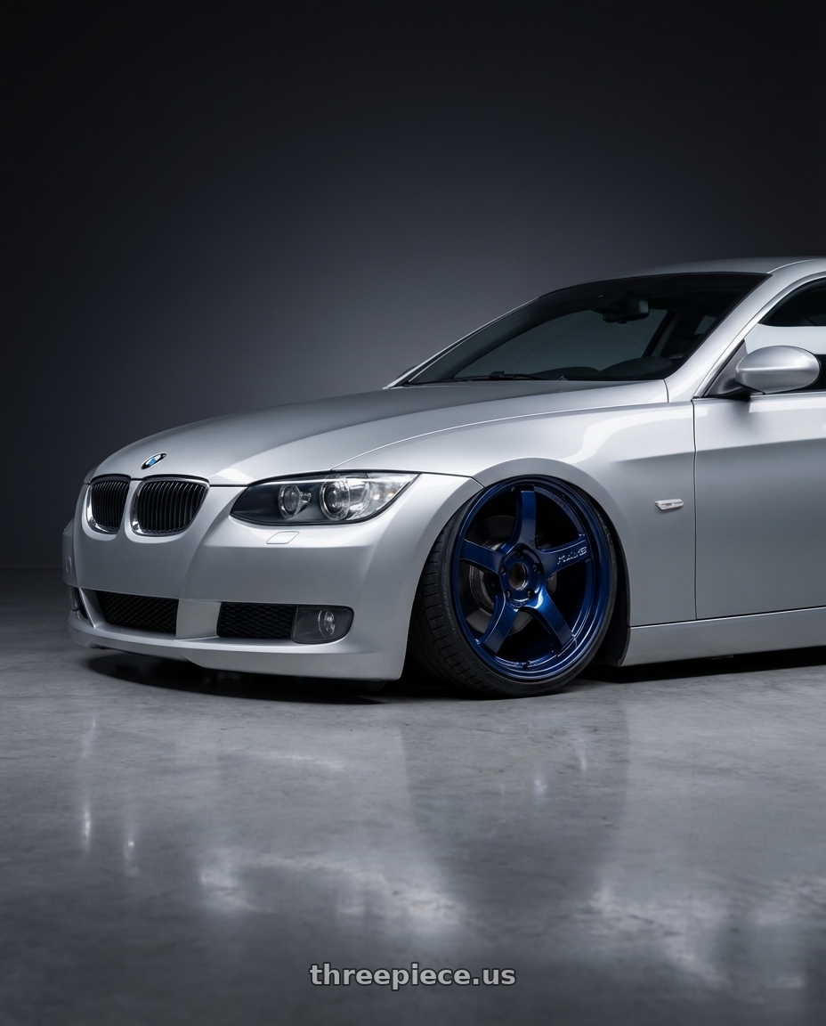 2012 BMW 3 Series E92 with Gram Lights 57CR 5x120 19x9.5+45 Eternal Blue Pearl wheels