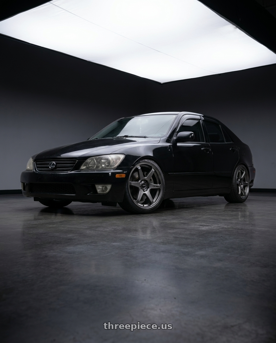 2004 Lexus IS300 Black with Enkei T6R 5x114.3 18x8.5+38 Gloss Gunmetal wheels