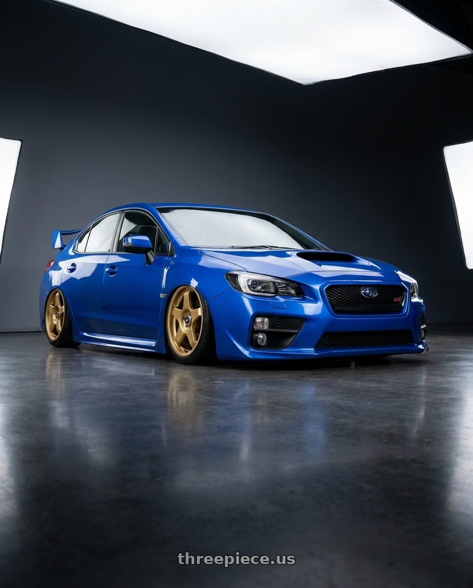 2013 Subaru WRX STI with fifteen52 CHICANE 5x114.3 / 5x100 18x8.5 +35 GOLD (GLOSS GOLD) wheels