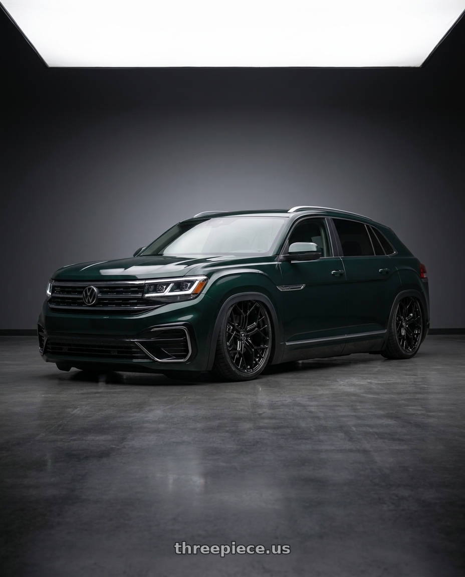2021 volkswagen atlas cross sport with Fittipaldi FS371B 5x112 22x9 +25 Gloss Black wheels