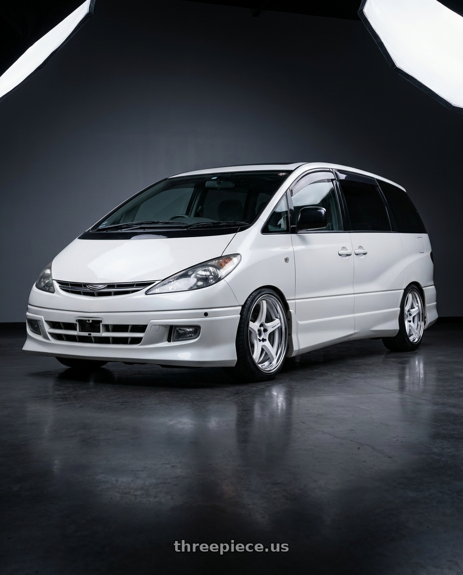2000 toyota estima acr30w with Work T5R 2P 5x114.3 19x8.0 +38 WHITE wheels