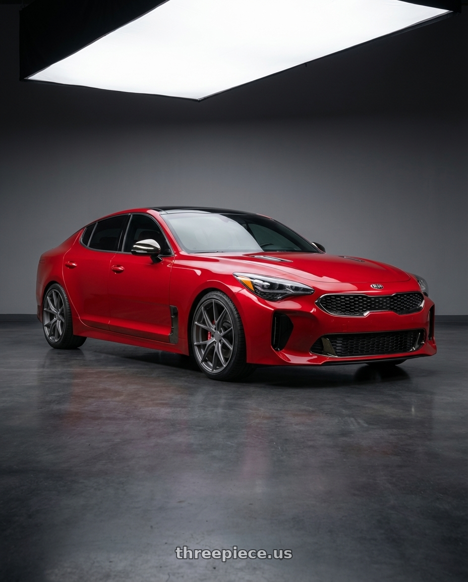 2022 Kia Stinger GT with Niche 1PC M116 MISANO 5X114.3 19X9.5 +35 MATTE GUN METAL wheels