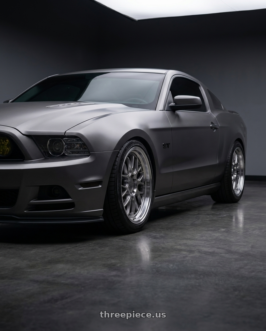 2014 Ford Mustang GT with F1R F21 5x114.3/5x120 19x9.5 +35 Hyper Black/Polish Lip wheels