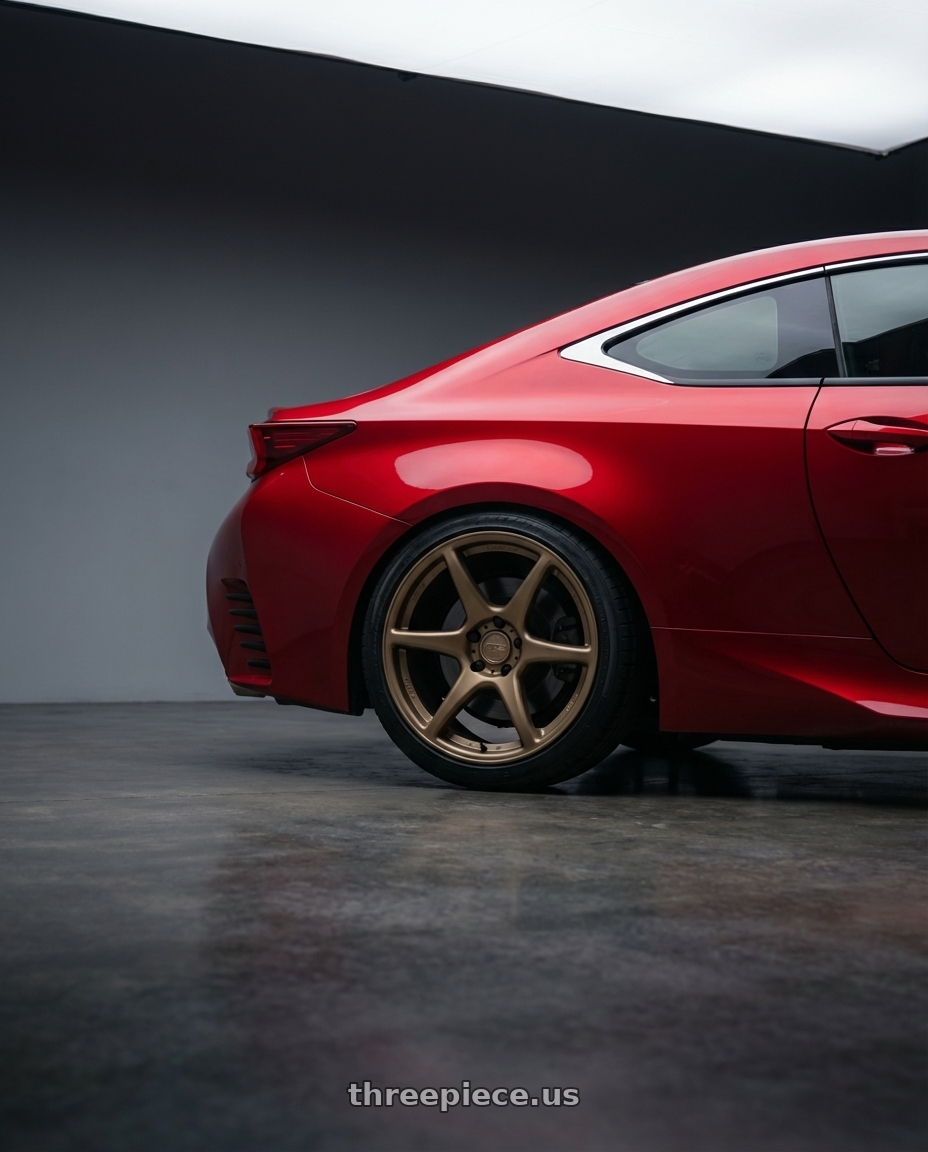 2018 Lexus RC F with Kansei K11B Tandem 5x114.3 19x9.5 12 Bronze wheels rear three quarter view square tires