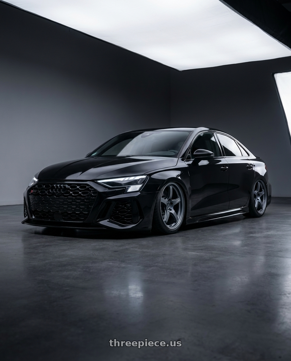 2022 Audi RS3 8Y with Gram Lights 57CR 5x112 19x10.5+35 Gunblue II wheels