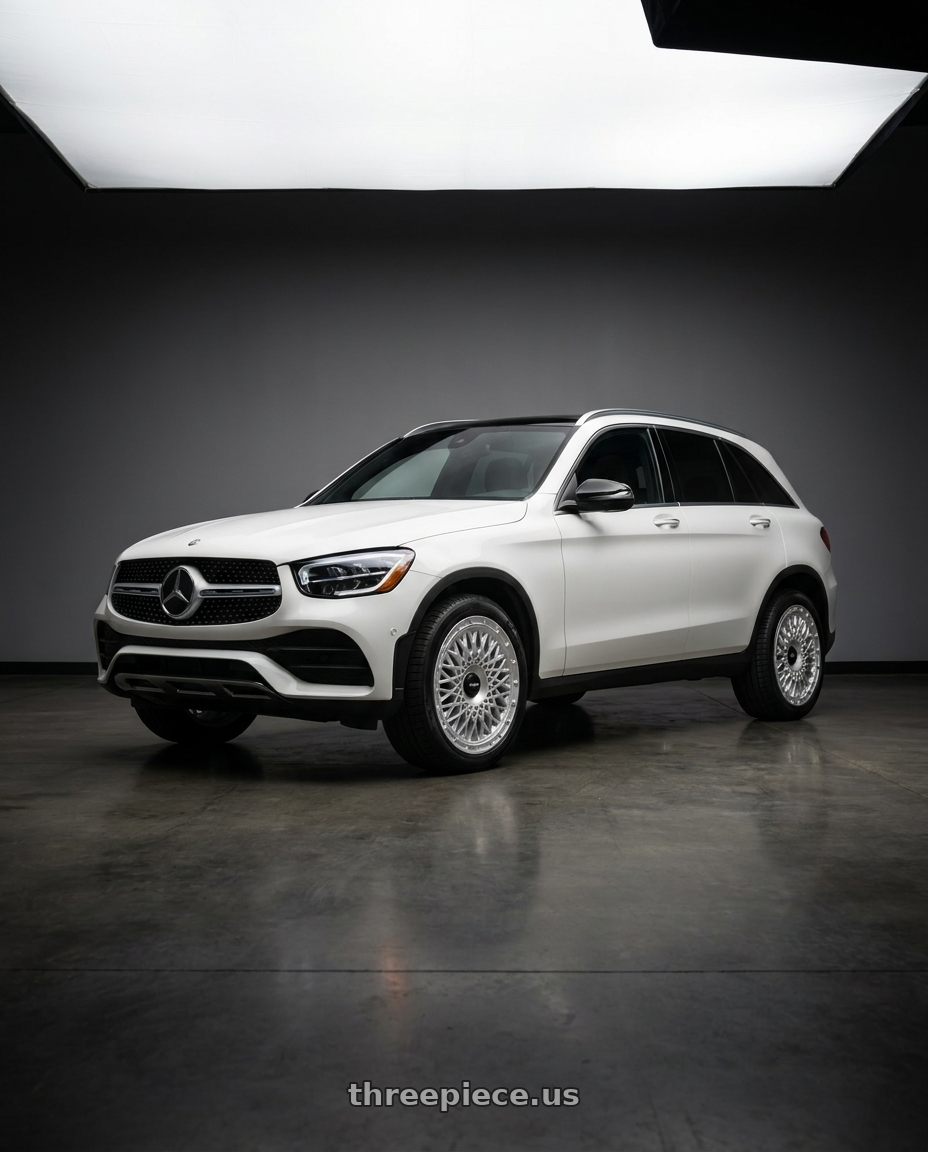 2022 Mercedes Glc300 with Rotiform 1PC R176 LHR-M BLANK 19X8.5 +35 SILVER wheels
