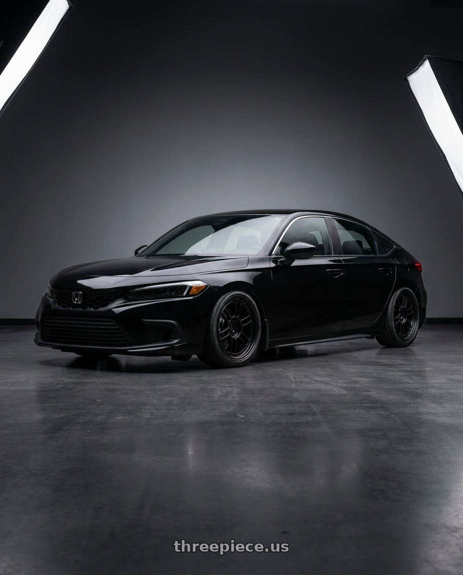 2024 Honda Civic Hatchback with Enkei RPF1 5x114.3 17x7+45 Black wheels