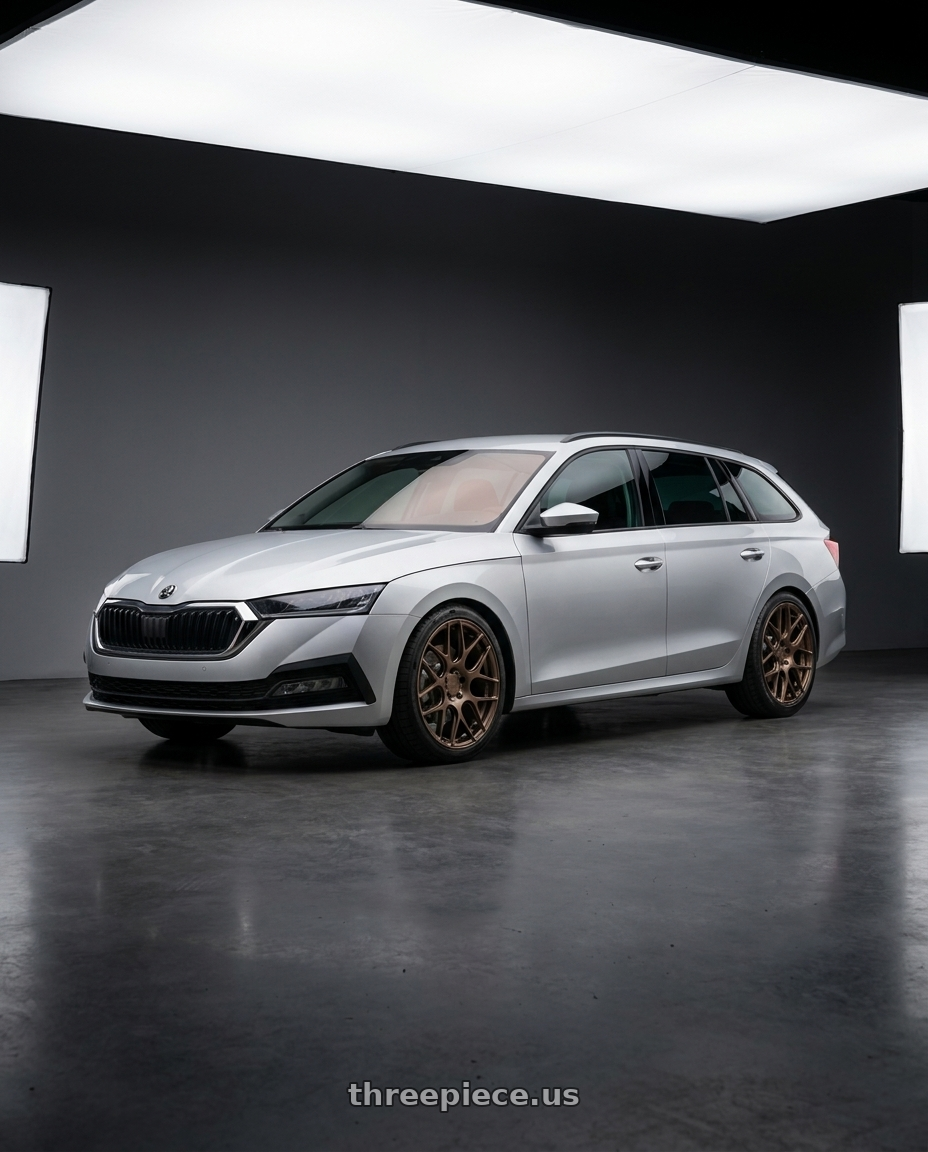 2025 Skoda Octavia Combi with MRR FS1 5x130 18x8.5  +45 Gloss Bronze wheels