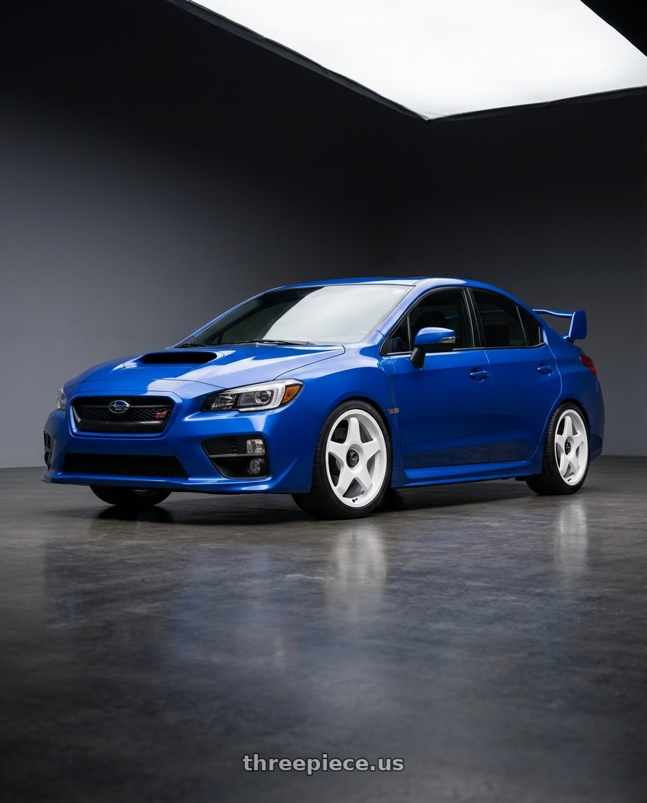 2013 Subaru WRX STI with fifteen52 CHICANE 5x114.3 / 5x100 18x8.5 +35 RALLY WHITE (GLOSS WHITE) wheels