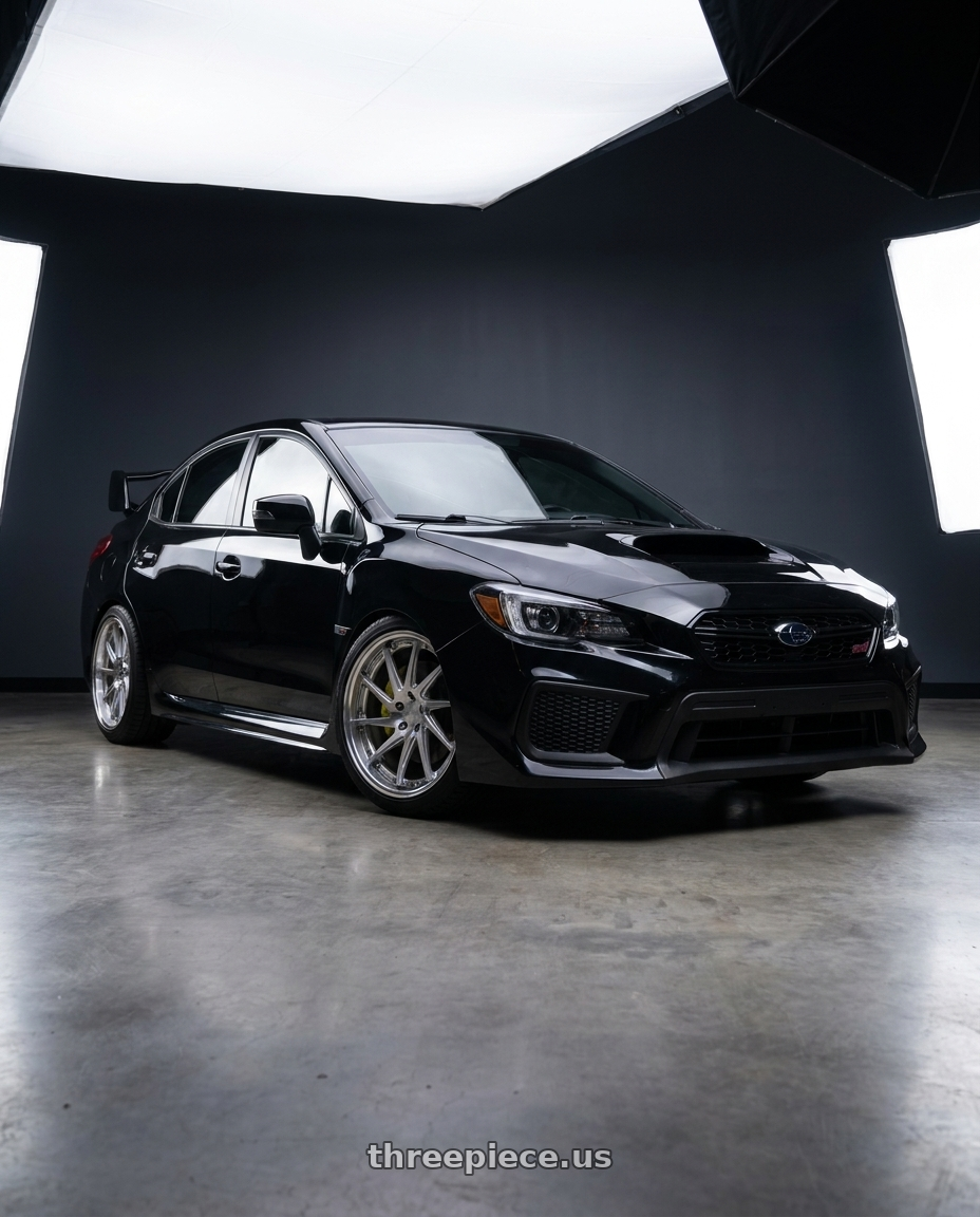 2018 Subaru sti with Work Gnosis Cvs 5x114.3 22x12+12 R Disk Composite Buffed And Brushed wheels