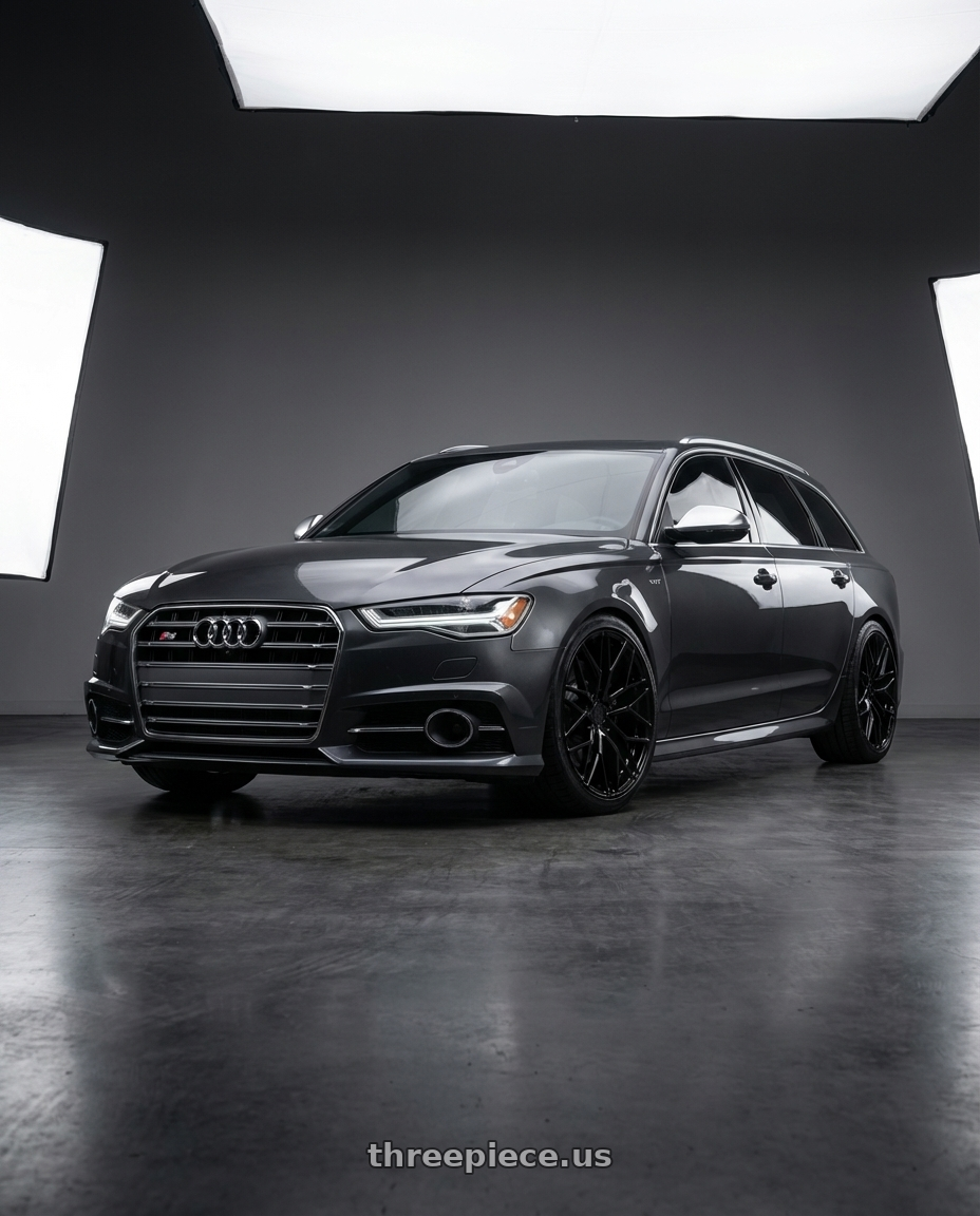 2016 Audi S6 C7 with Avant Garde Wheels M520R 5X112 20x9 +32 Gloss Black wheels