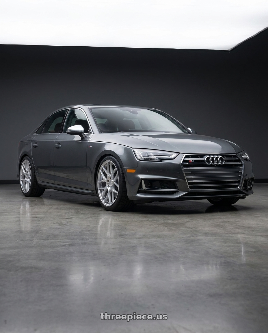 2023 Audi S4 B9 with Aodhan AFF2 5x112 19x9.5+35 Gloss Silver Machined Face wheels