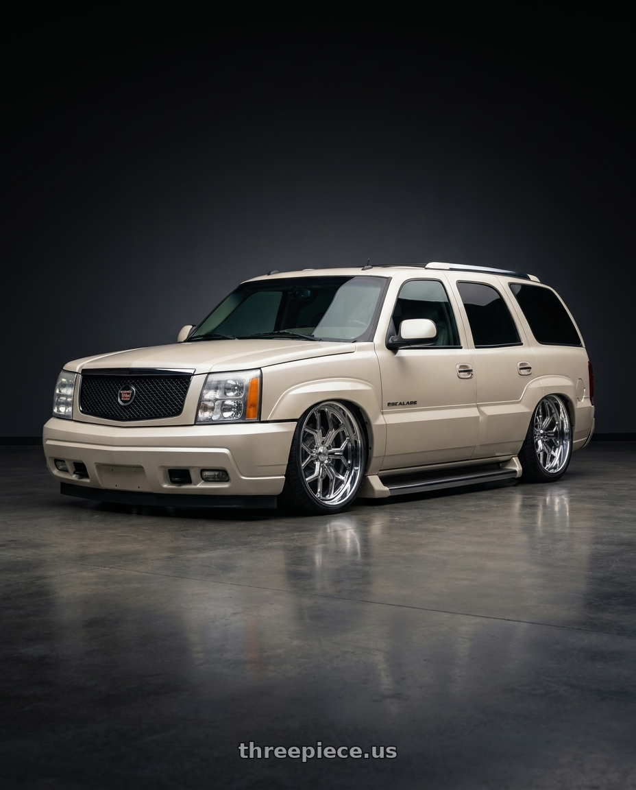 2005 Cadillac Escalade with Center Line ST06 6X139.7 26x10 +25 Polished wheels