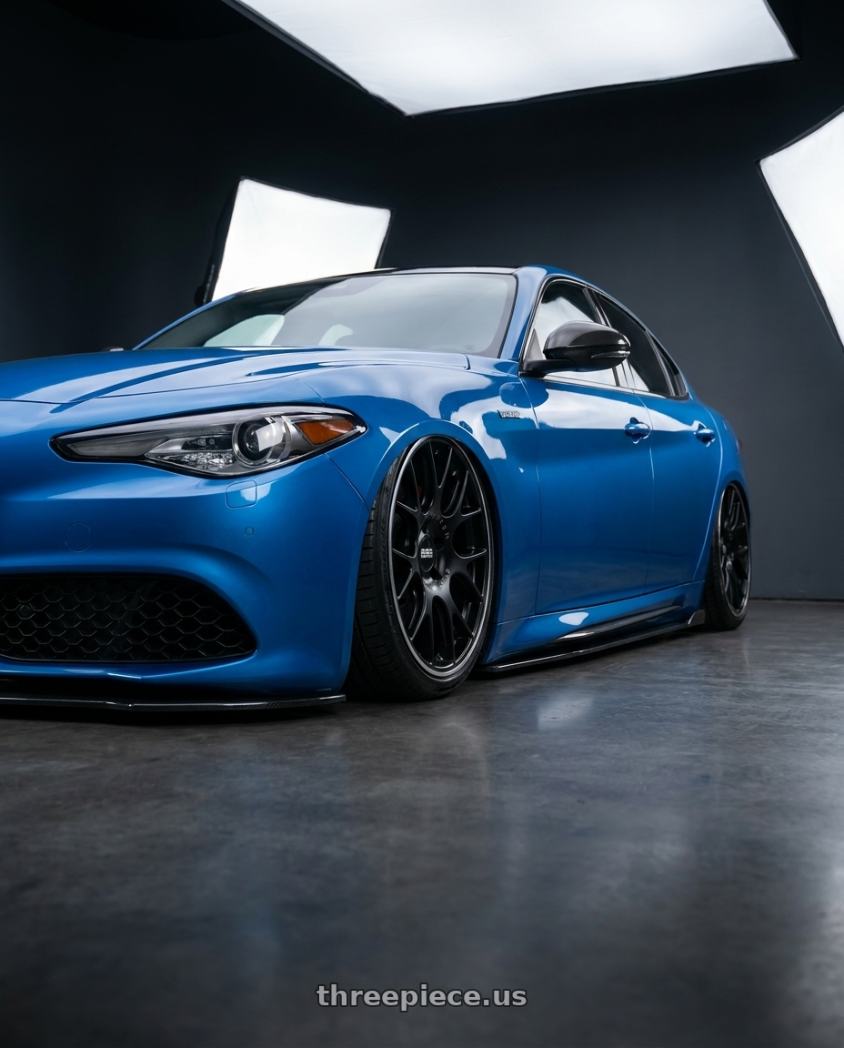 2023 alfa romeo Guilia  with BBS CH-R 5x130 19x12 +45 Satin Black Polished Rim Protector wheels