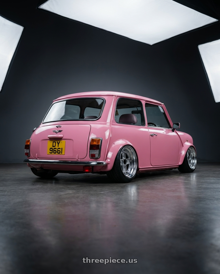 1998 Rovel mini with SPEED STAR FL-II 4X101.65 10X6.5+-3  Silver wheels rear three quarter view extreme stretch tires
