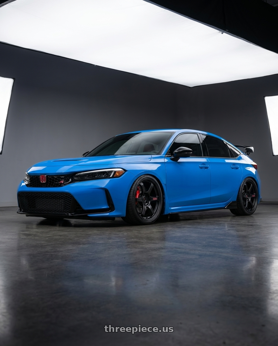 2025 Honda civic type r  with Gram Lights 57DR 5x120 18x9.5 +38 SEMI GLOSS BLACK wheels