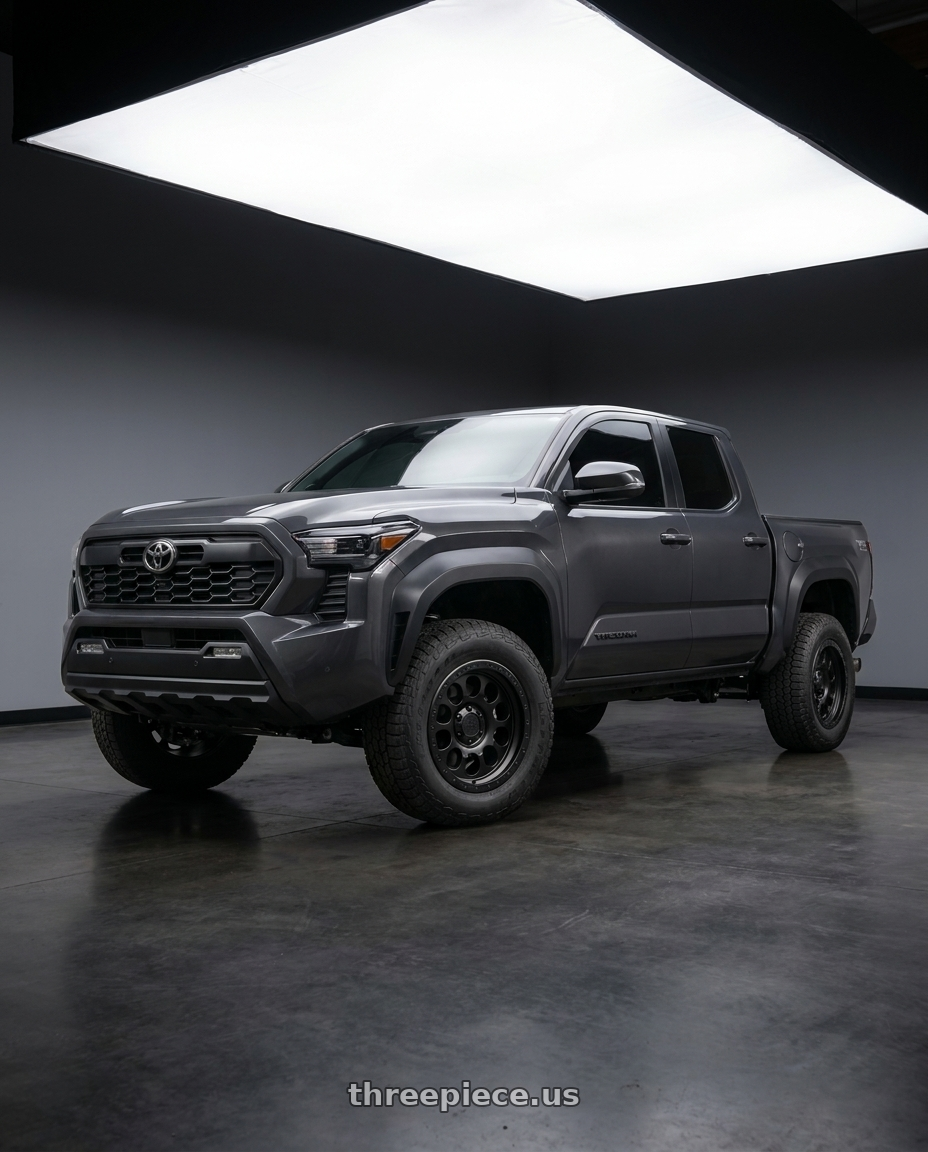 2024 Toyota Tacoma TRD Offroad with LOCK OFFROAD 50CAL 6x139.7 17x9 -12 Matte Black W Matte Black Ring wheels