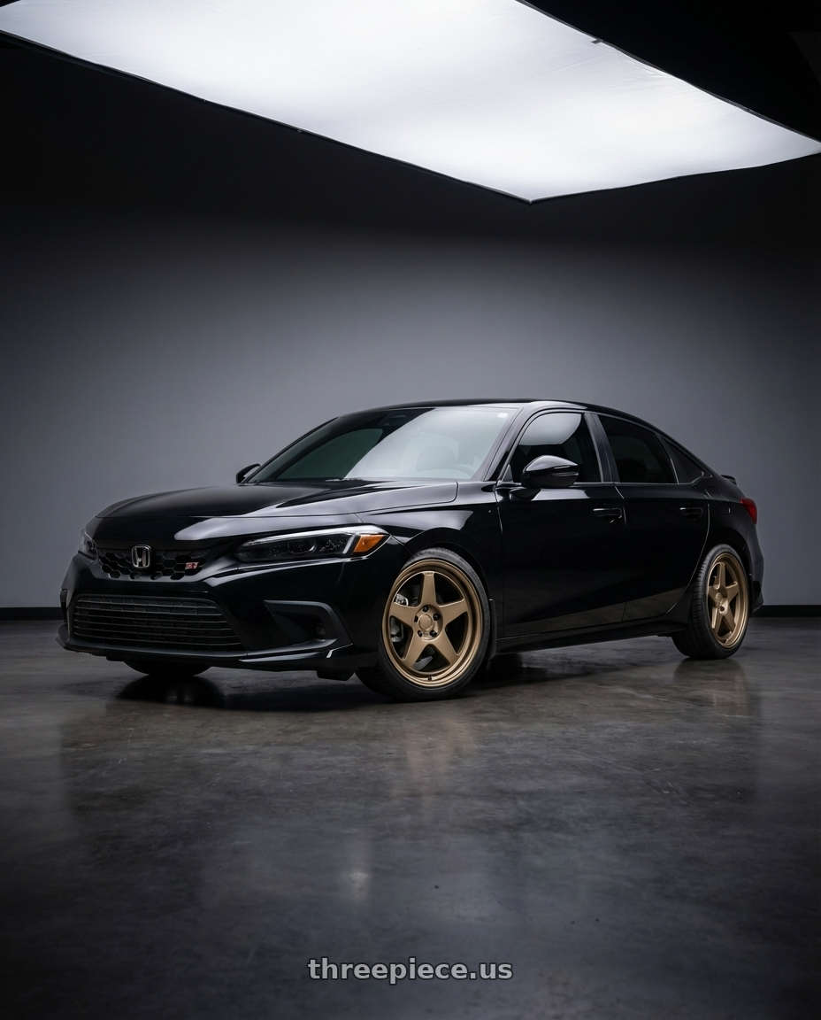 2024 Honda civic si with Kansei K12B KNP 5x114.3 18x9.5 22 Bronze wheels