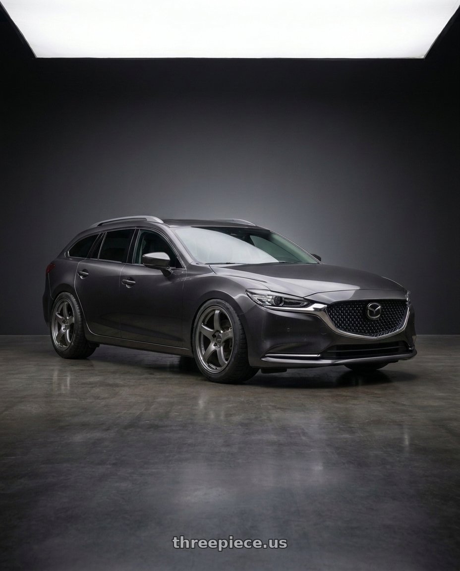 2019 Mazda 6 wagon with Enkei PF05 5x114.3 18x8.5+45 Dark Silver wheels
