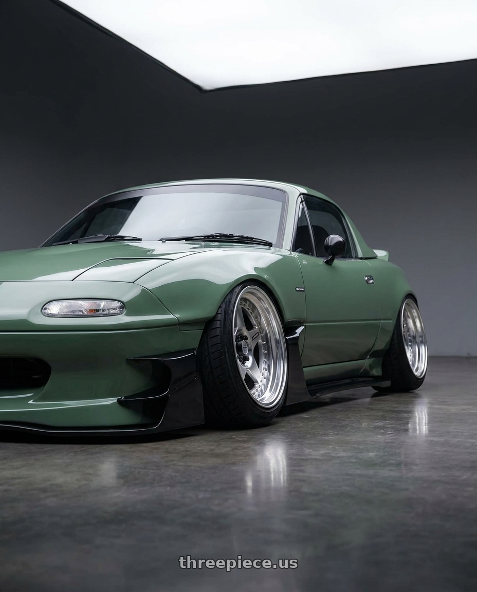 1997 mazda miata with Work Meister Cr01 4x100 16x10+-28 A Disk Bright Buff Finish wheels