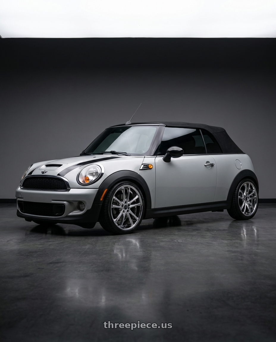2014 , mini cooper convertible  with Asanti Black ABL-1 PEGASI 5X108 20X8.5 +15 CHROME wheels