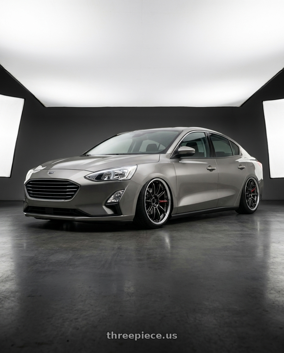 2019 Ford focus mk4 4d with Work Zr10 2P 5x108 18x10.0 +38 Glim Black wheels