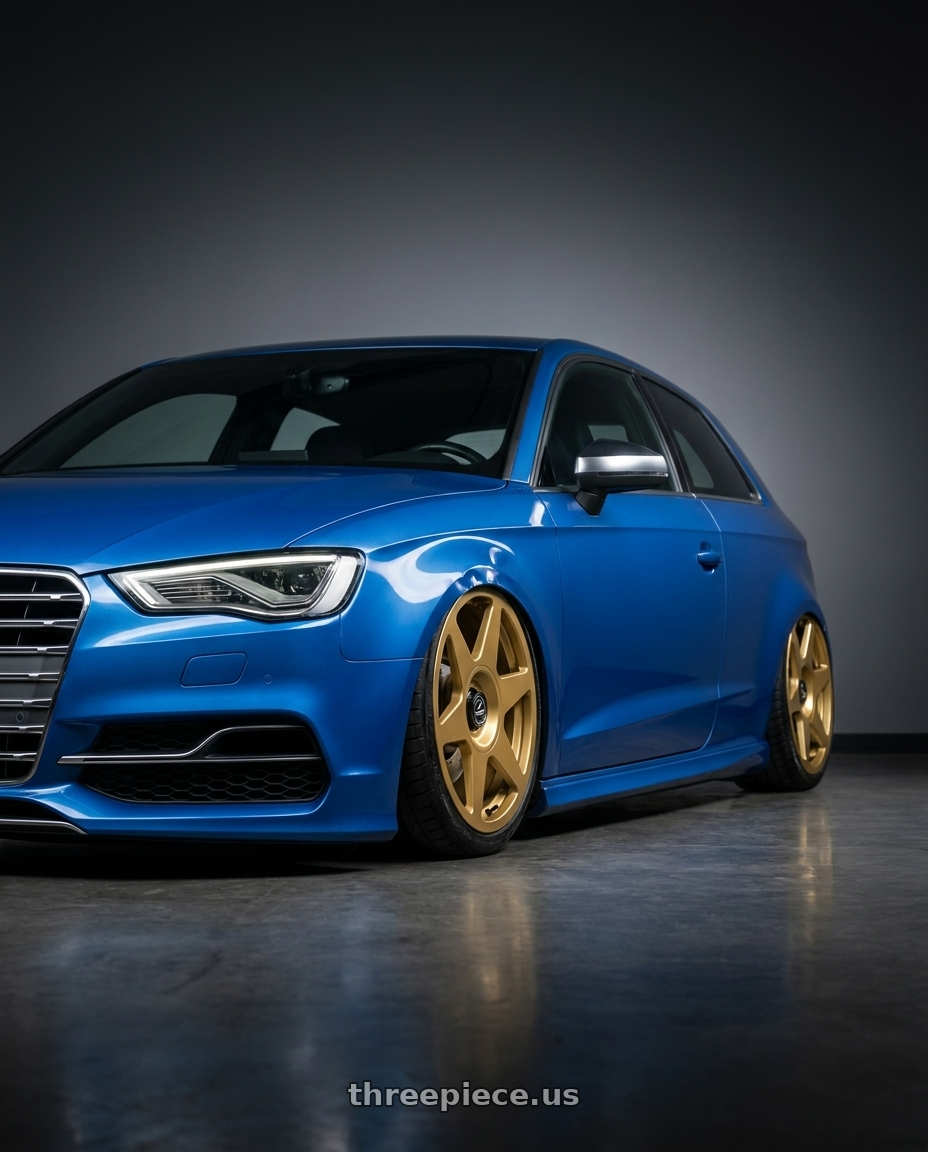 2019 Audi S3 8V with fifteen52 TARMAC EVO 5x112 / 5x120 18x8.5 +35 GOLD (GLOSS GOLD) wheels